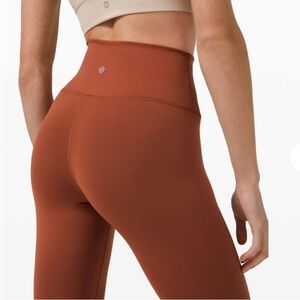 Lululemon Athletica Dark Terracotta Wunder Train Cropped Pants NWOT